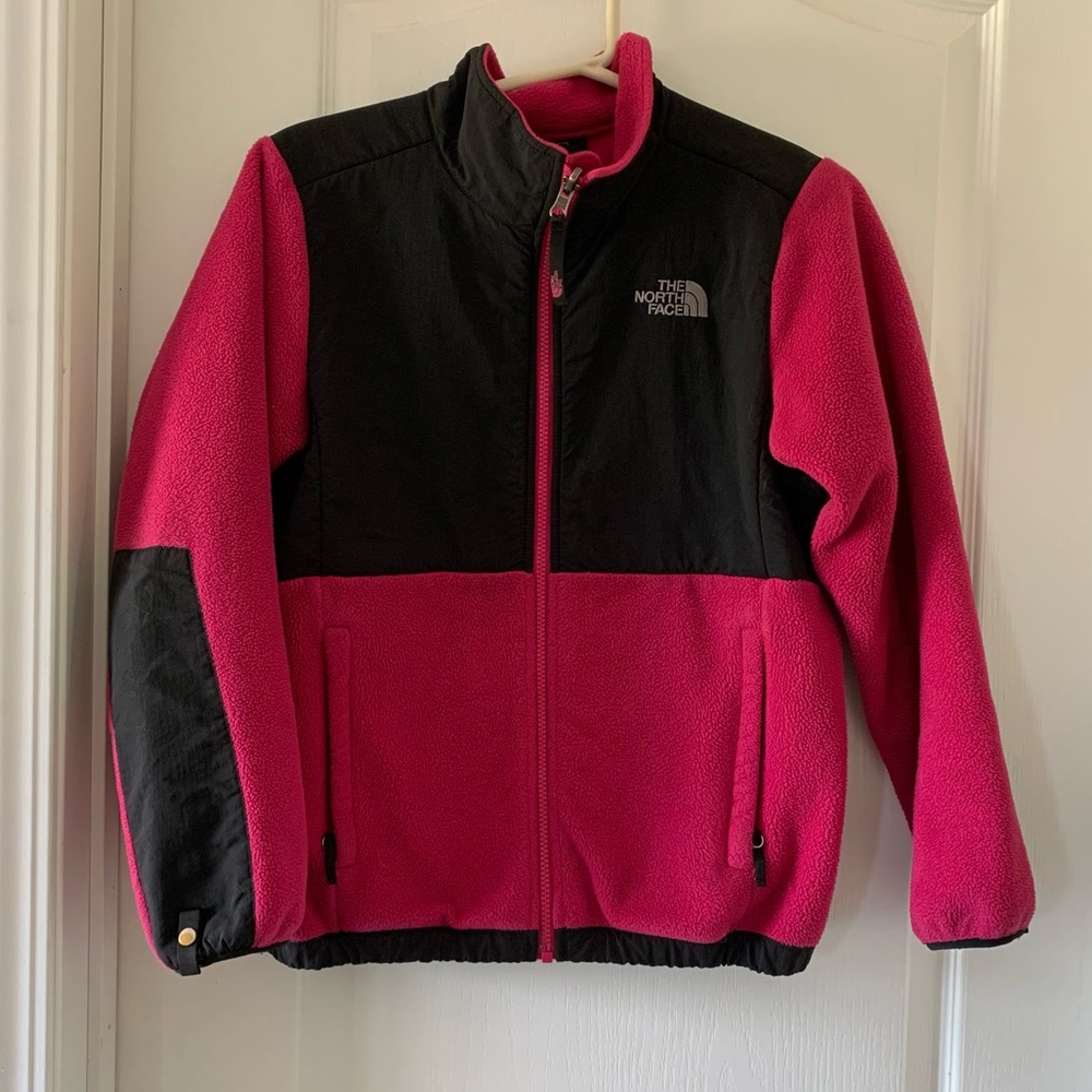 the North Face pink and black full zip fleece jacket 14/16